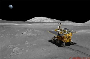 Yutu, traducido como "Conejo de Jade" en la superficie lunar