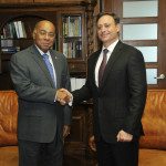 Magistrado Milton Ray Guevara, Presidente TC visita Jean Alain Rodrígrez Procurador General