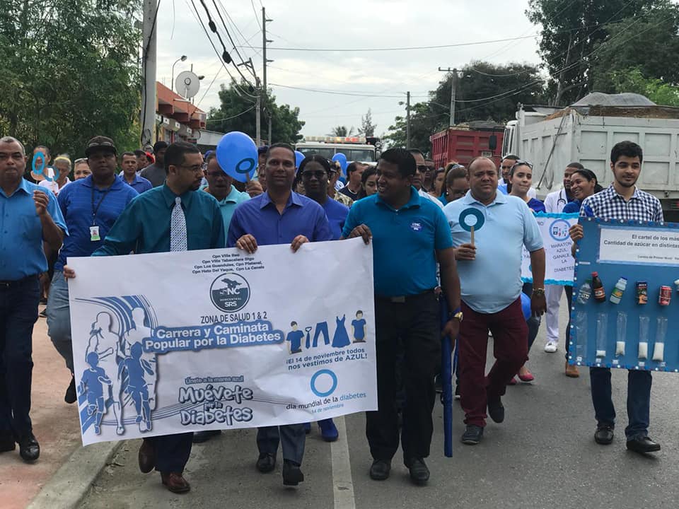 CPN y Alcaldía realizan caminata por la Diabetes en Hato del Yaque.