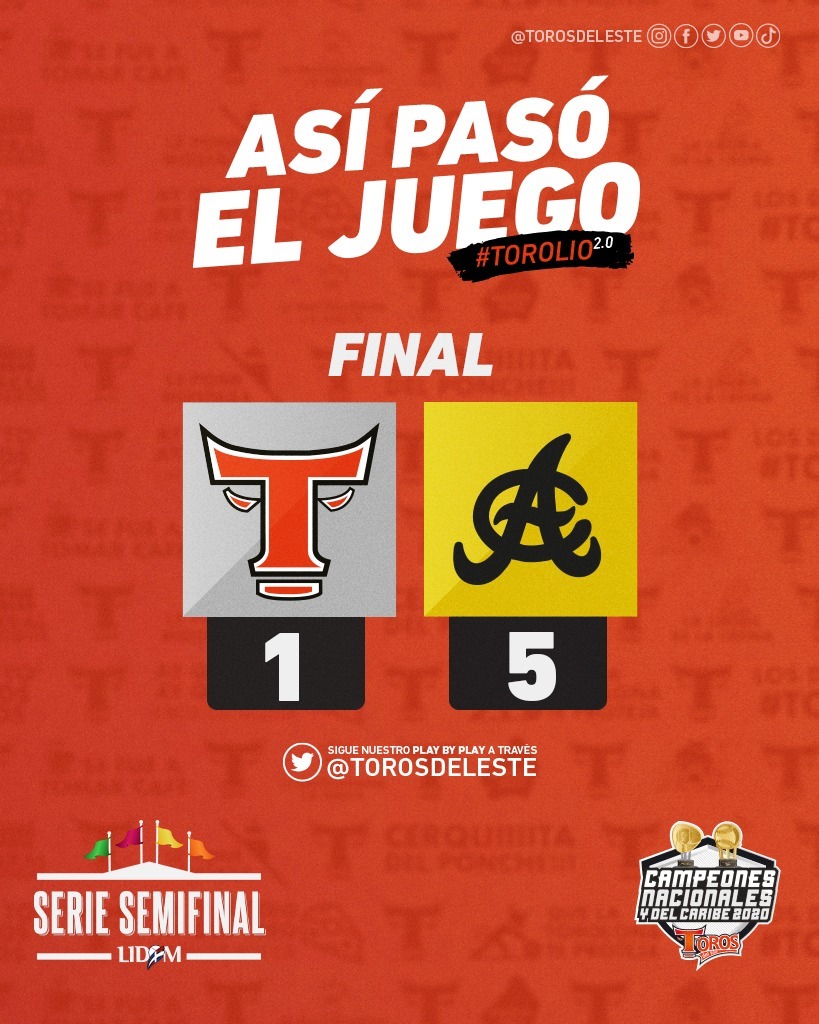 Aguilas Cibaeñas ganan 5-1 a Los Toros y pasan a la serie final
