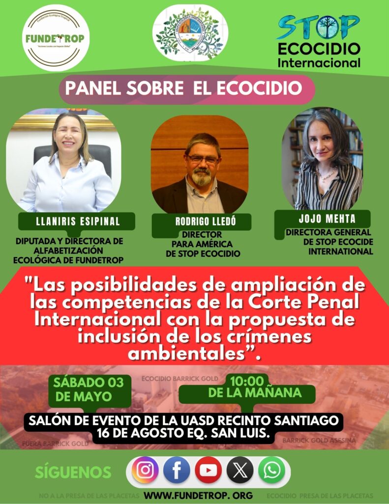 FUNDETROP invita a conversatorio sobre la inclusión del Ecocidio en la Corte Penal Internacional