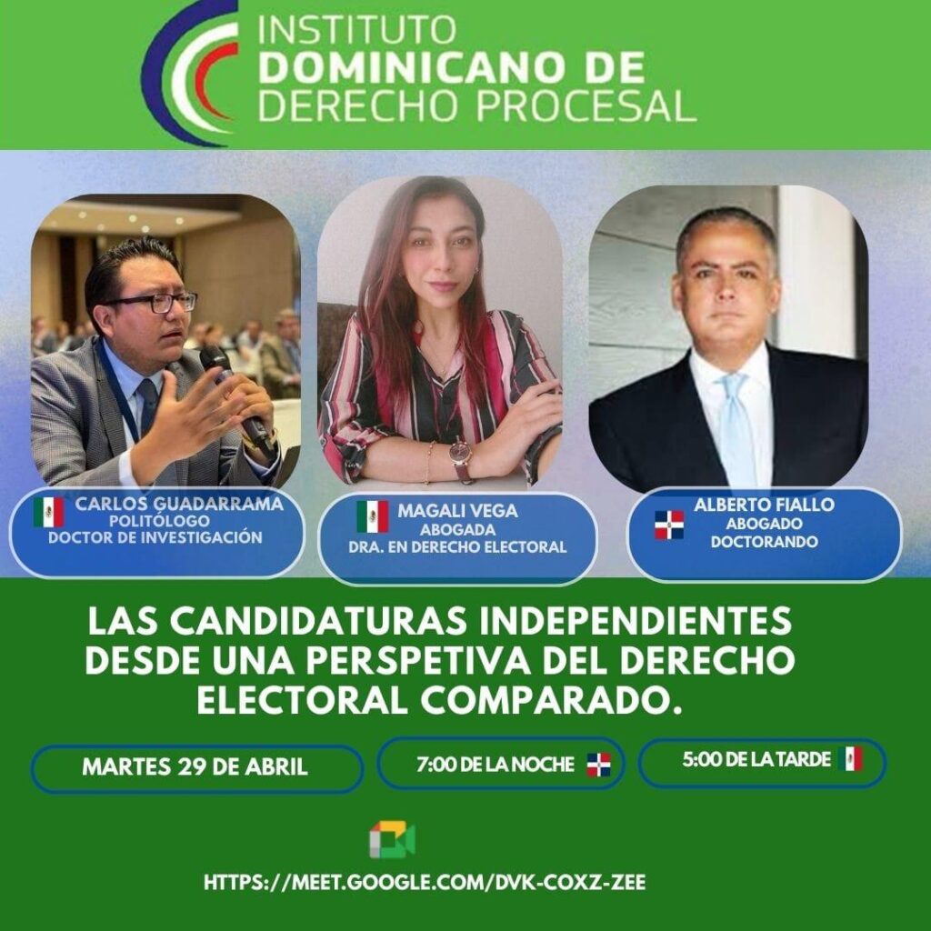 INDOPRO Organiza Conversatorio Internacional Virtual sobre las Candidaturas Independientes.