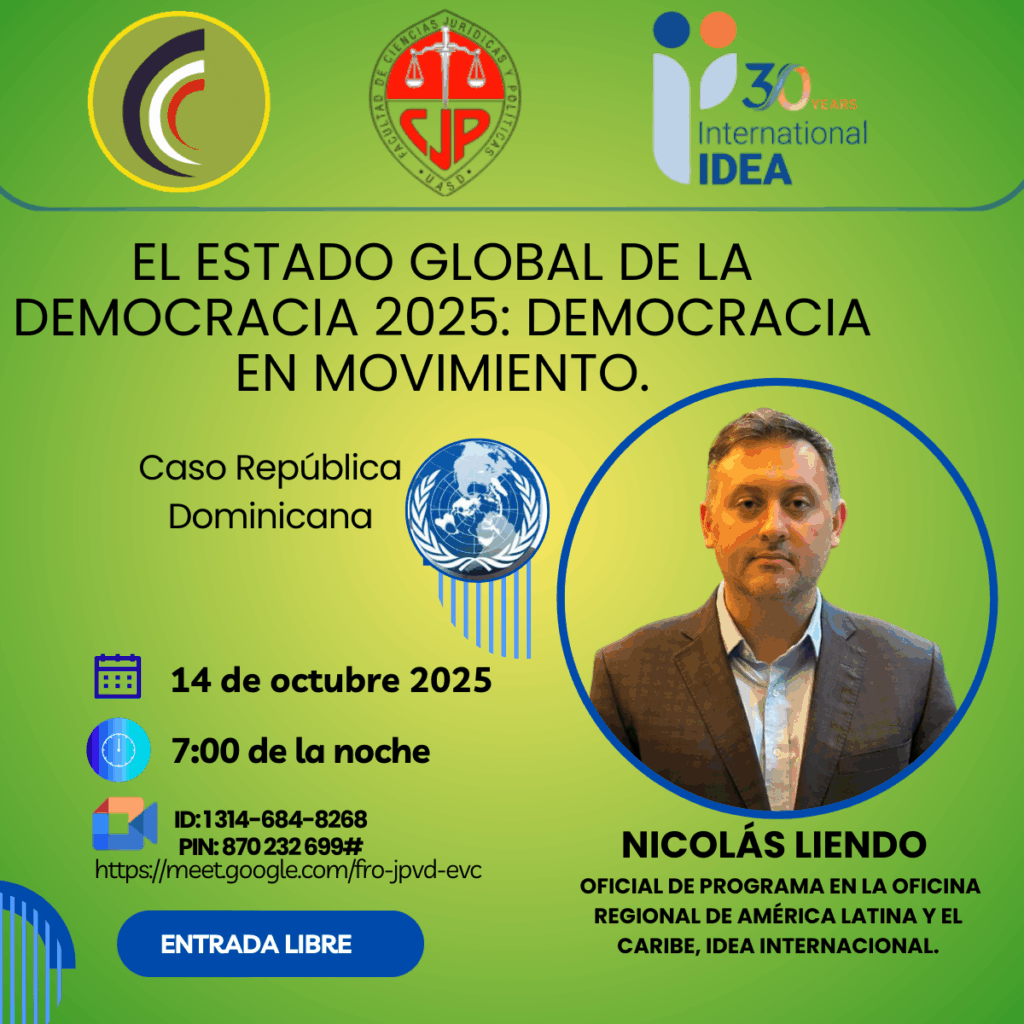 Instituciones académicas presentan conferencia sobre el Estado Global de la Democracia 2025 con enfoque en la República Dominicana