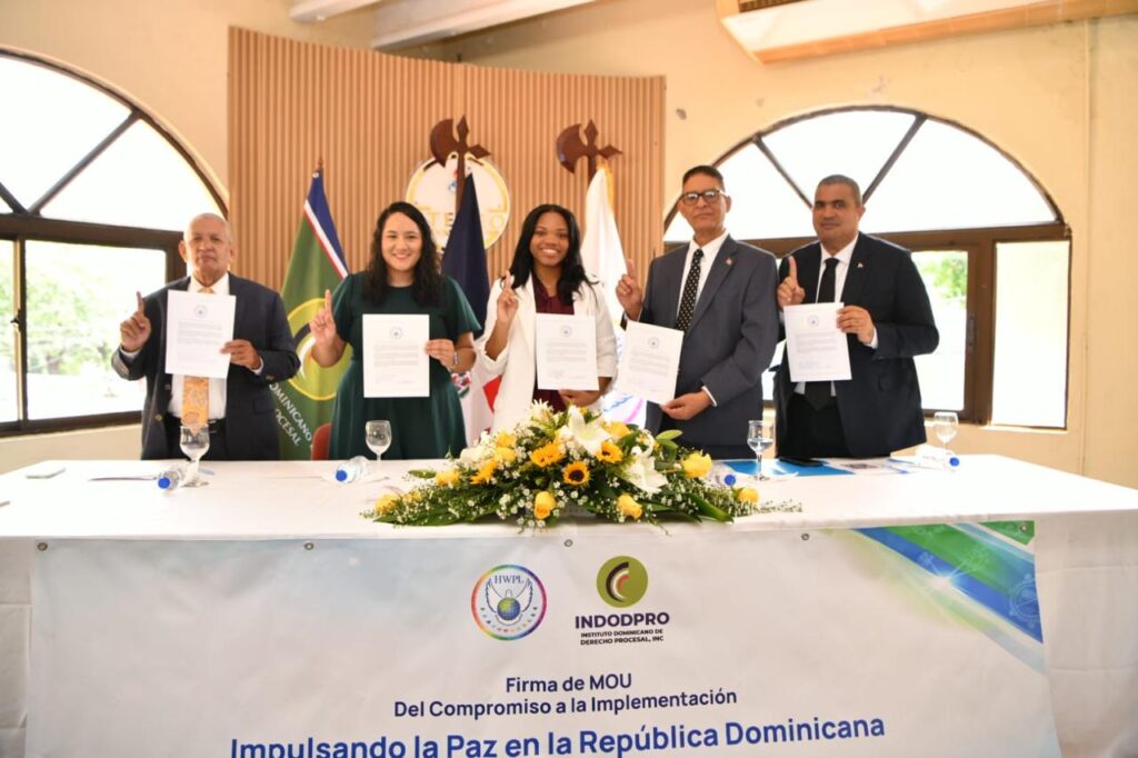 INDOPRO y HWPL suscriben convenio de colaboración para fortalecer el Estado de Derecho
