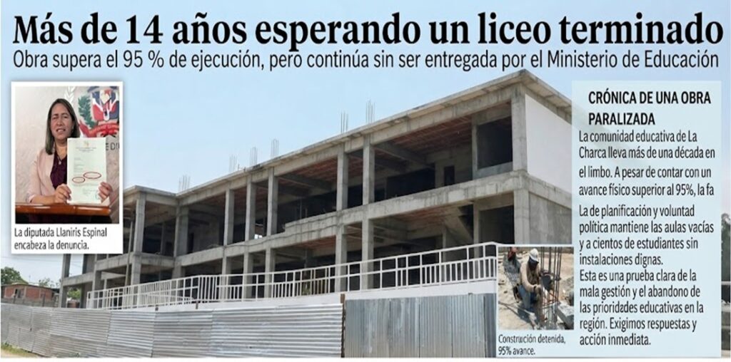 Diputada Llaniris Espinal: La Charca más de una década esperando un liceo.