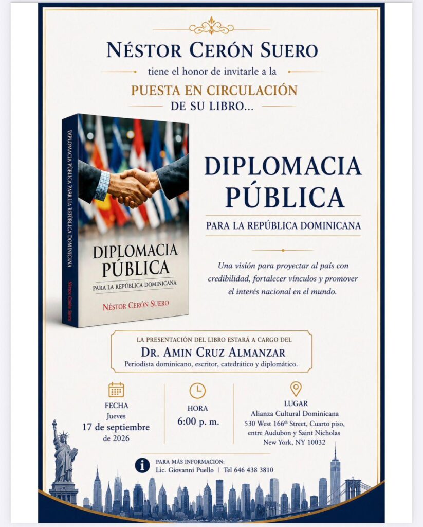 Próximo jueves 17 de septiembre será puesta en circulación la obra “Diplomacia Pública para la República Dominicana”